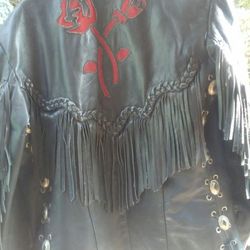 Ladies small leather riding jacket