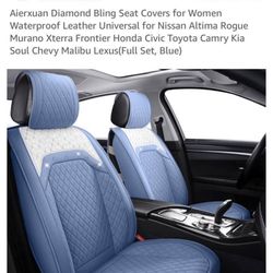 Aierxuan Diamond Bling Seat Covers for Women Waterproof Leather
