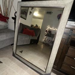 Rustic Gray Wall Mirror