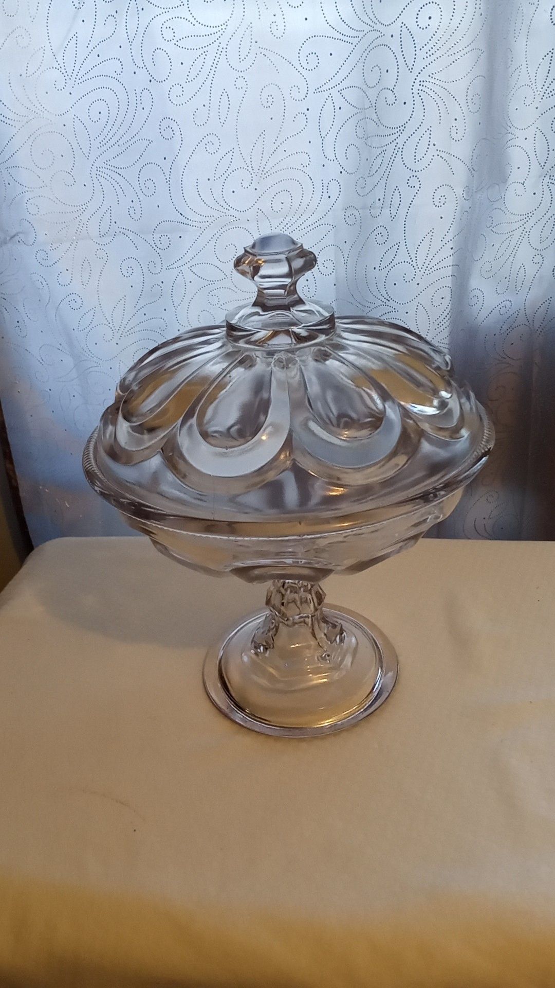 Beautiful  Cut Glass Bowl with Cover