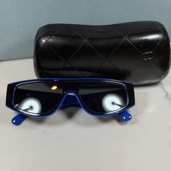 Premium Blue Frame Designer Sunglasses with Case