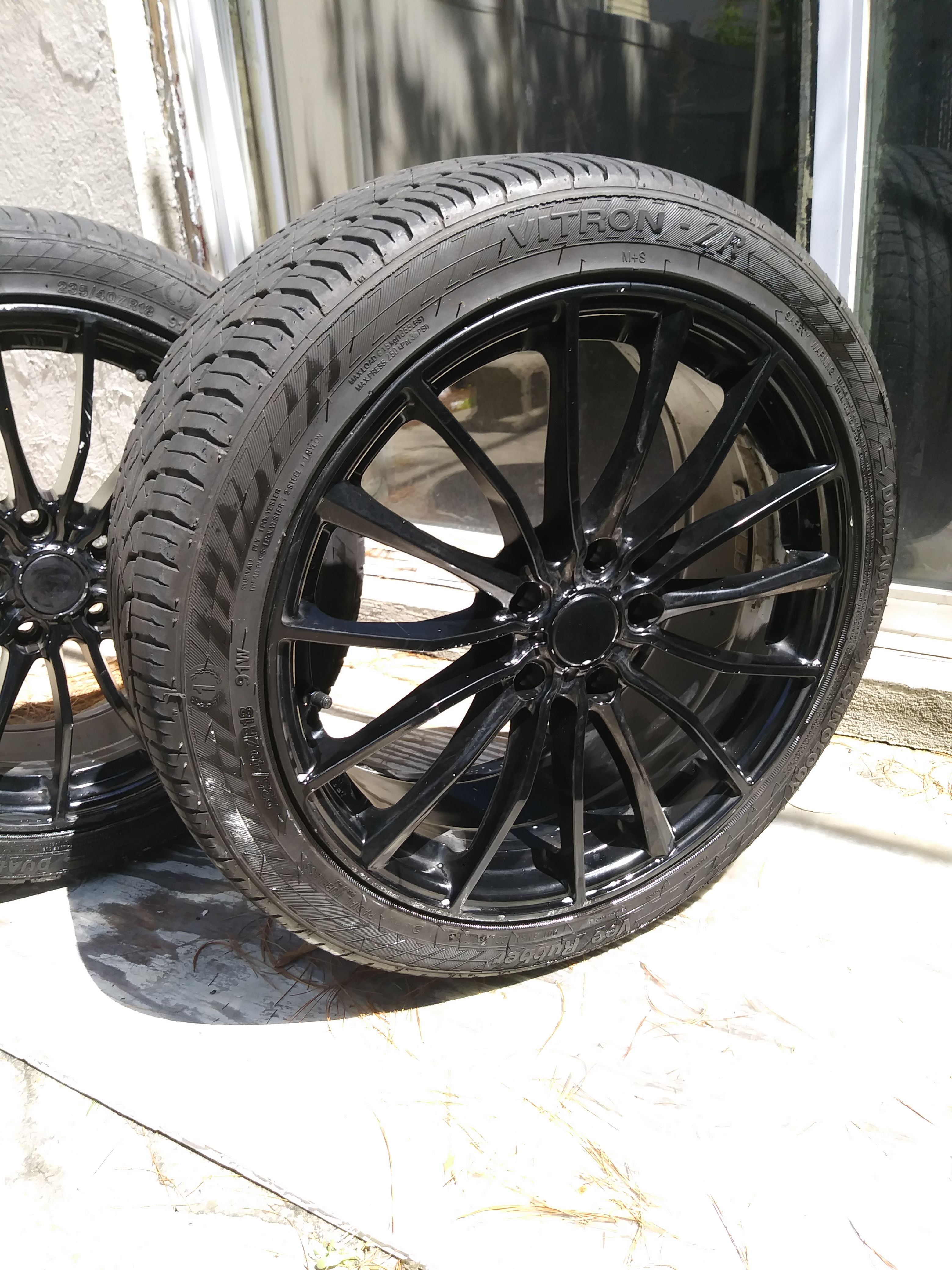 4 Clean 5x114 Black ADVANTI SJ02 8Jx18 18 inch 235 40 18 Wheels & Rims Honda Acura