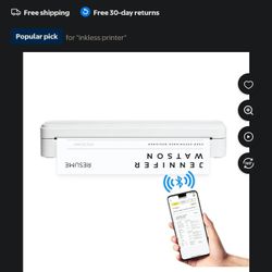 Inkless Wireless Thermal Bluetooth Printer Core Innovations New $30 Obo