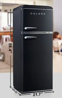 Refrigerador Retro Galanz
22 in. 7.6 cu. ft. Retro Top Freezer Refrigerator, Vinyl Black, Energy Star
