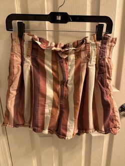 Fits like a large Madewell Striped Button-Front Shorts, Size 6 — Zipper & Button Waist, Casual Summer Style