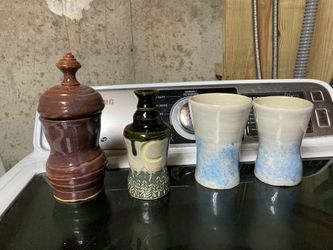 Handmade Clay Pottery Tumblers, Vase, Container