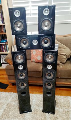 Vocal Surround Sound Speaker System Double Wound Front Speakers In Great Working Condition