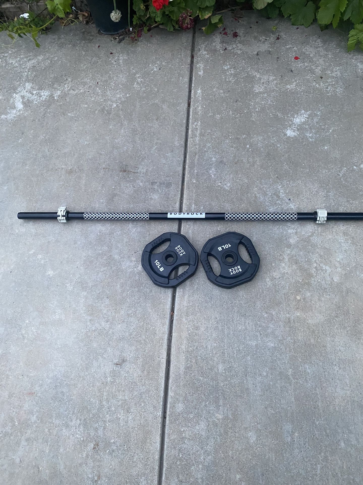 Bench Press Barbell and weights