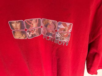 Genuine mens authentic vintage playboy bunny magazine model red t shirt