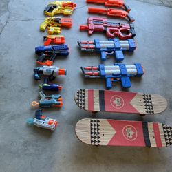 Nerf Toy Guns and Skate boards For Sale 