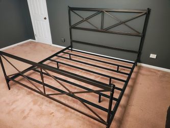 Beautiful Metal King Bed with Copper Tone Finish