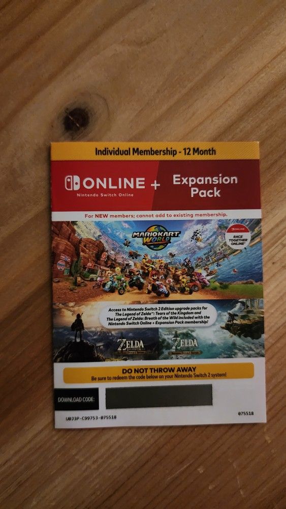 12 Month - Nintendo Switch Online + Expansion Pack
