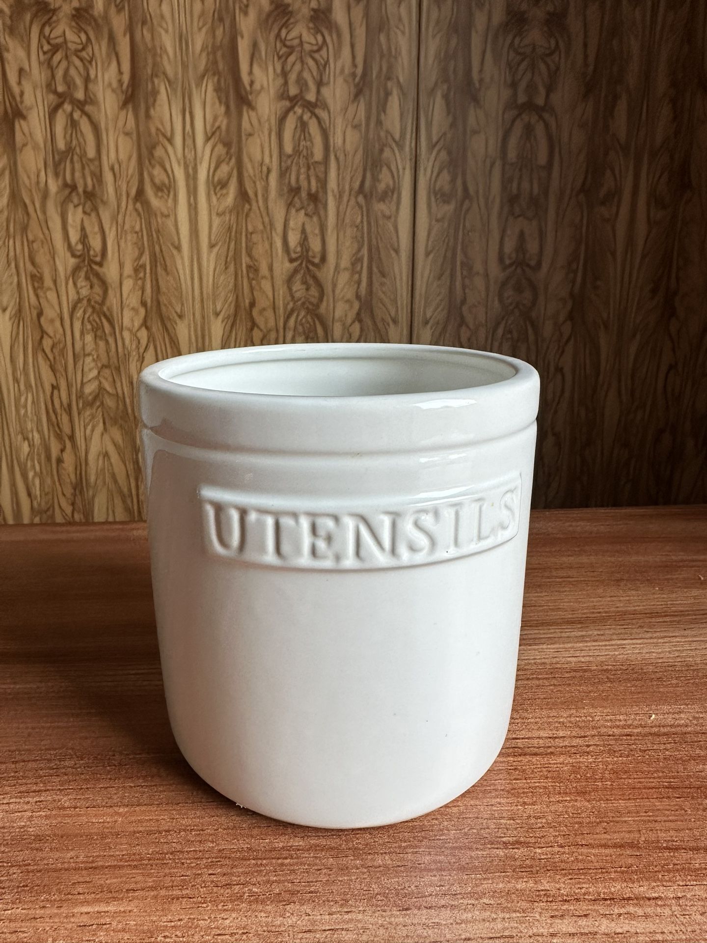 Crate & Barrel White Utensil Holder