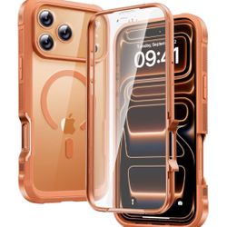 iPhone 17 Pro Max Case Full Body Bumper[Compatible with MagSafe] Military Drop Proof Cover with Built-in Touch Sensitive Anti-Scratch Screen Protector