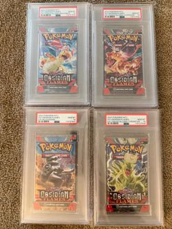 PSA 10 GEM MINT Complete Set 2023 Obsidian Flames Pokemon Card Booster Pack Charizard Dragonite
