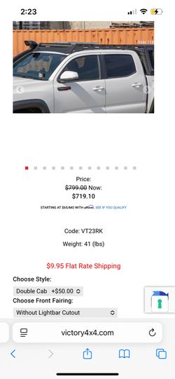 Roof rack victory 4x4