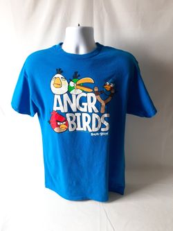 Angry Birds men's blue short sleeve t-shirt size L