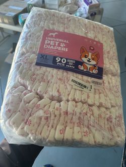 90Count Disposable Dog Diapers, Pet Diapers for Female Dog,Super Absorbent,Easy to Put On for Dog Puppy Size