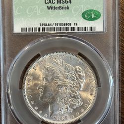 1887 Morgan Silver Dollar CAC MS64 WitterBrick