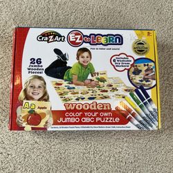 Cra-Z-Art Fun To Color Wooden Alphabet Puzzle -EC