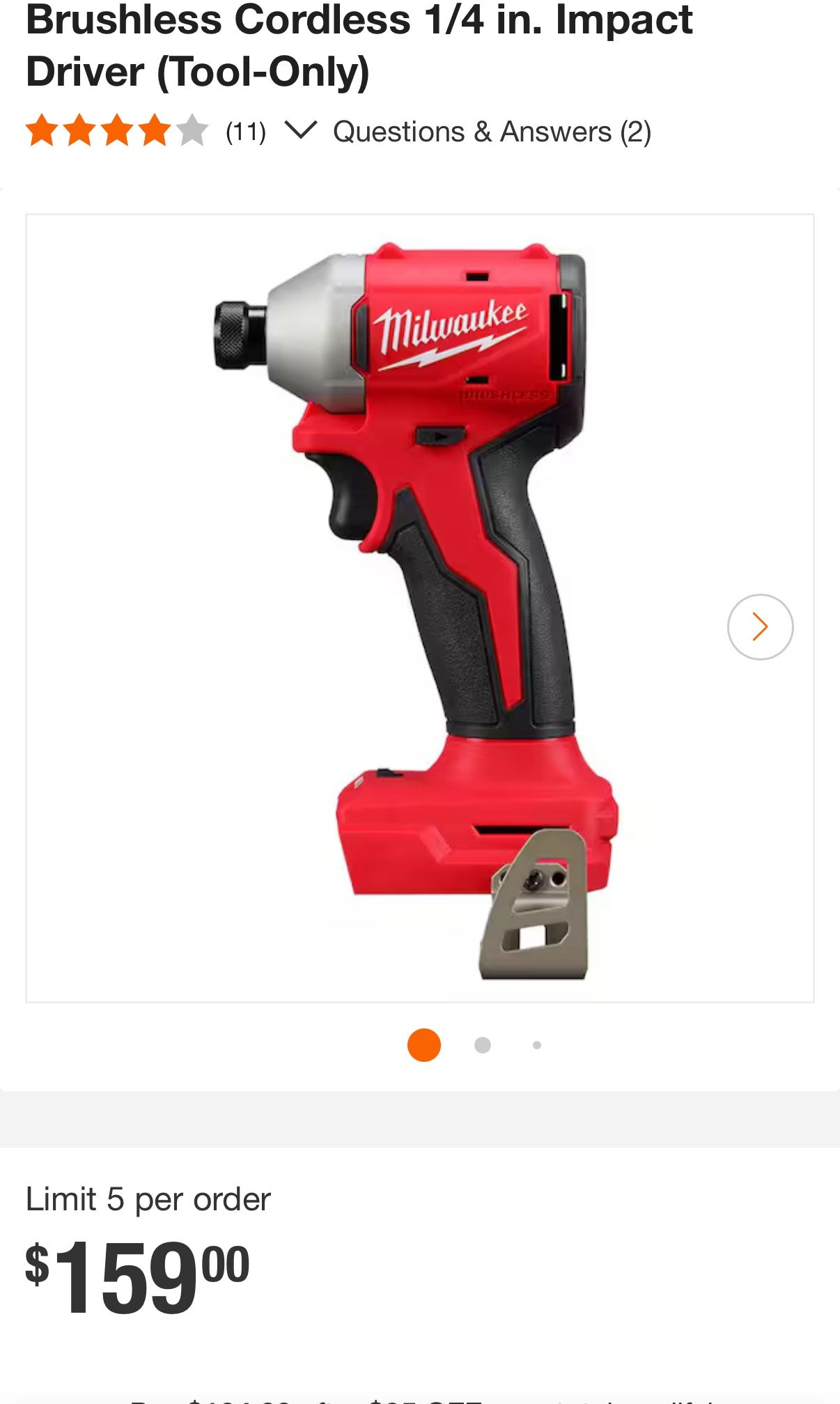  M18 18V Lithium-Ion Compact Brushless Cordless 1/4 in. Impact Driver (Tool-Only)