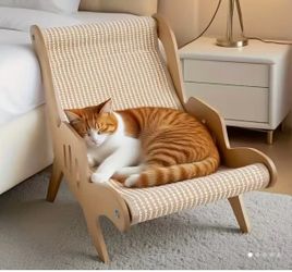 A Comfortable Pet Lounge Chair Suitable for All Seasons, Featuring a Dual-Purpose Sisal Cat Scratching Board That Combines a Hammock And a Recliner. T