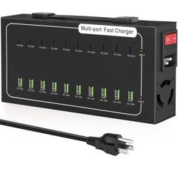 550W USB Charging Station, 20 Port Fast Charging Station for Multiple Devices, PD 100W USB C Charger Block, Smart Power Delivery & Multi Protection