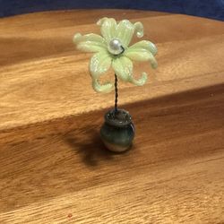 Handmade Miniature Beaded Flower In Pot
