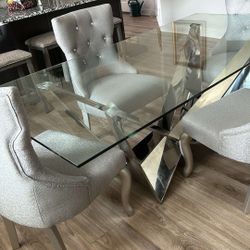 Glass Dining Table Set 