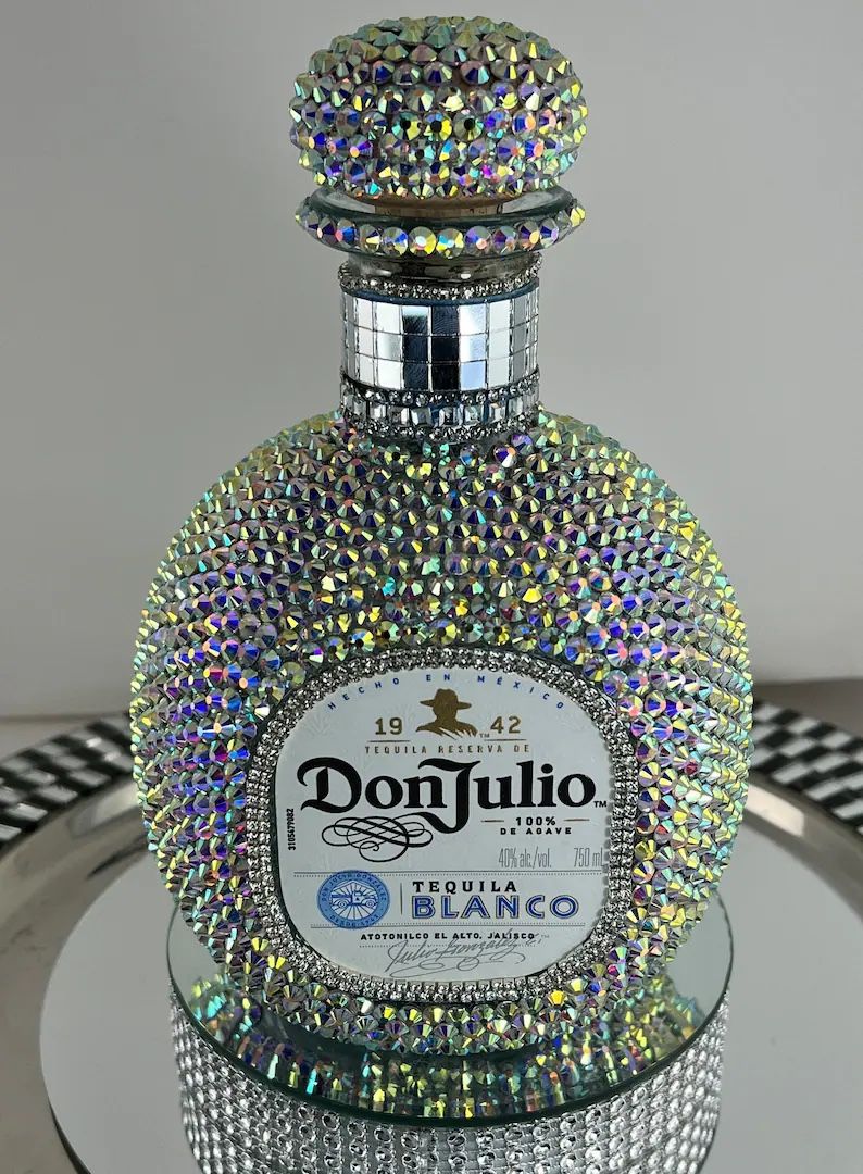 Bedazzled Rhinestone Don Julio Tequila Bottle Decanter