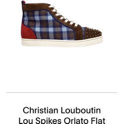 Christian Louboutin Spikes Orlato flat plaid Sz 44