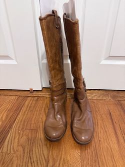 Born Cognac Brown Tall Leather Riding Boots - Size 9.5