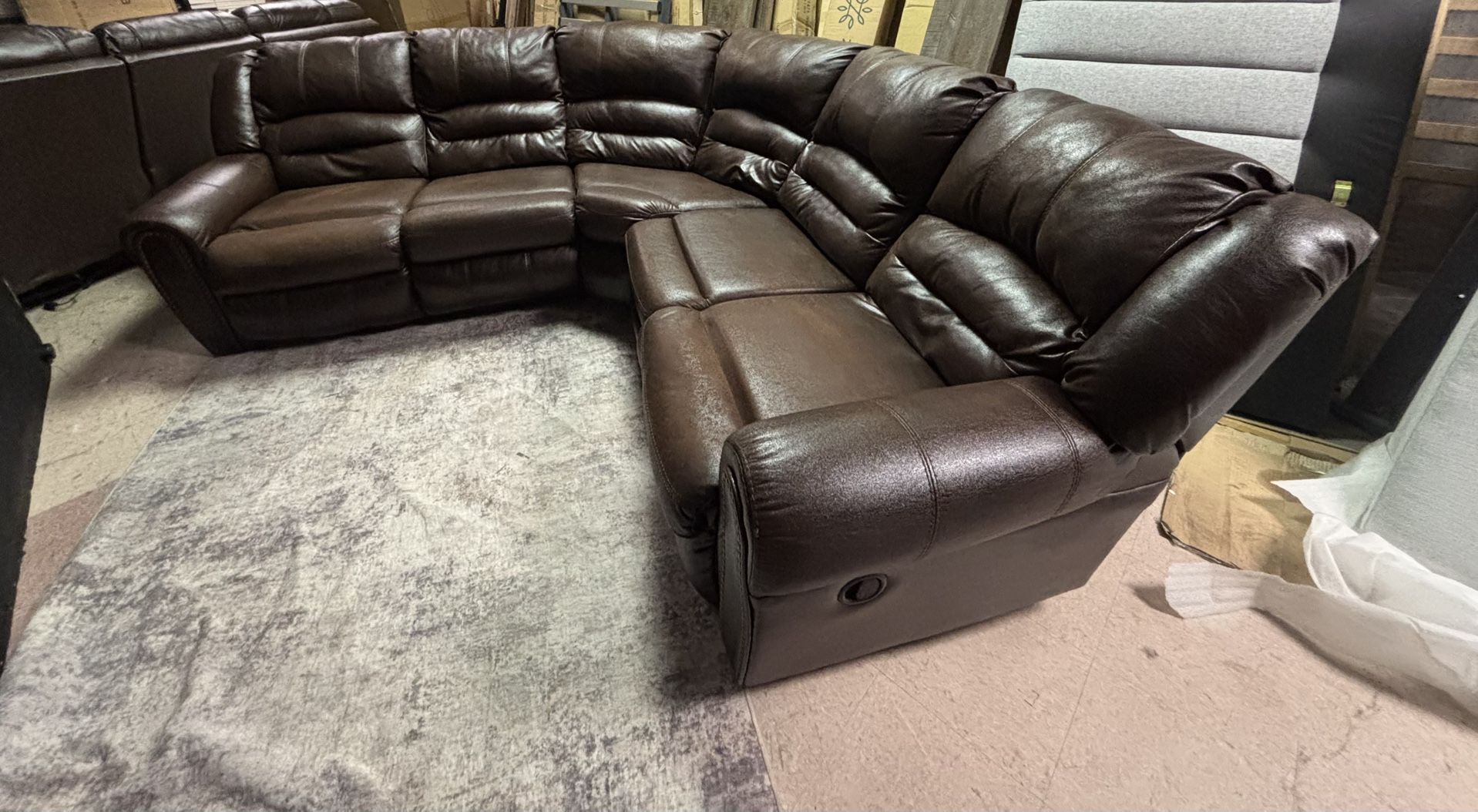 Brown Sectional With Recliners , Delivery Available 
