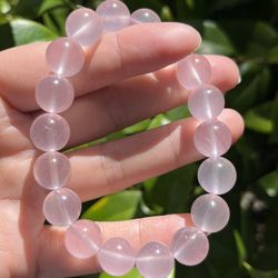 12mm High Grade Rose Quartz Bracelet 