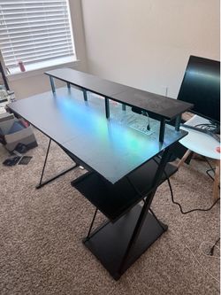 Computer desk with LED