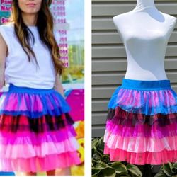 NWT Target Pride Tiered Mesh Tull Ruffled Festival Skirt


