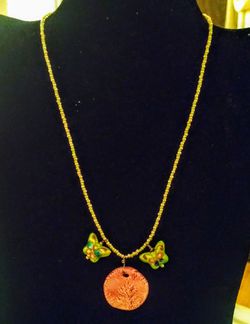 Handmade Beaded 3 Charm Necklace