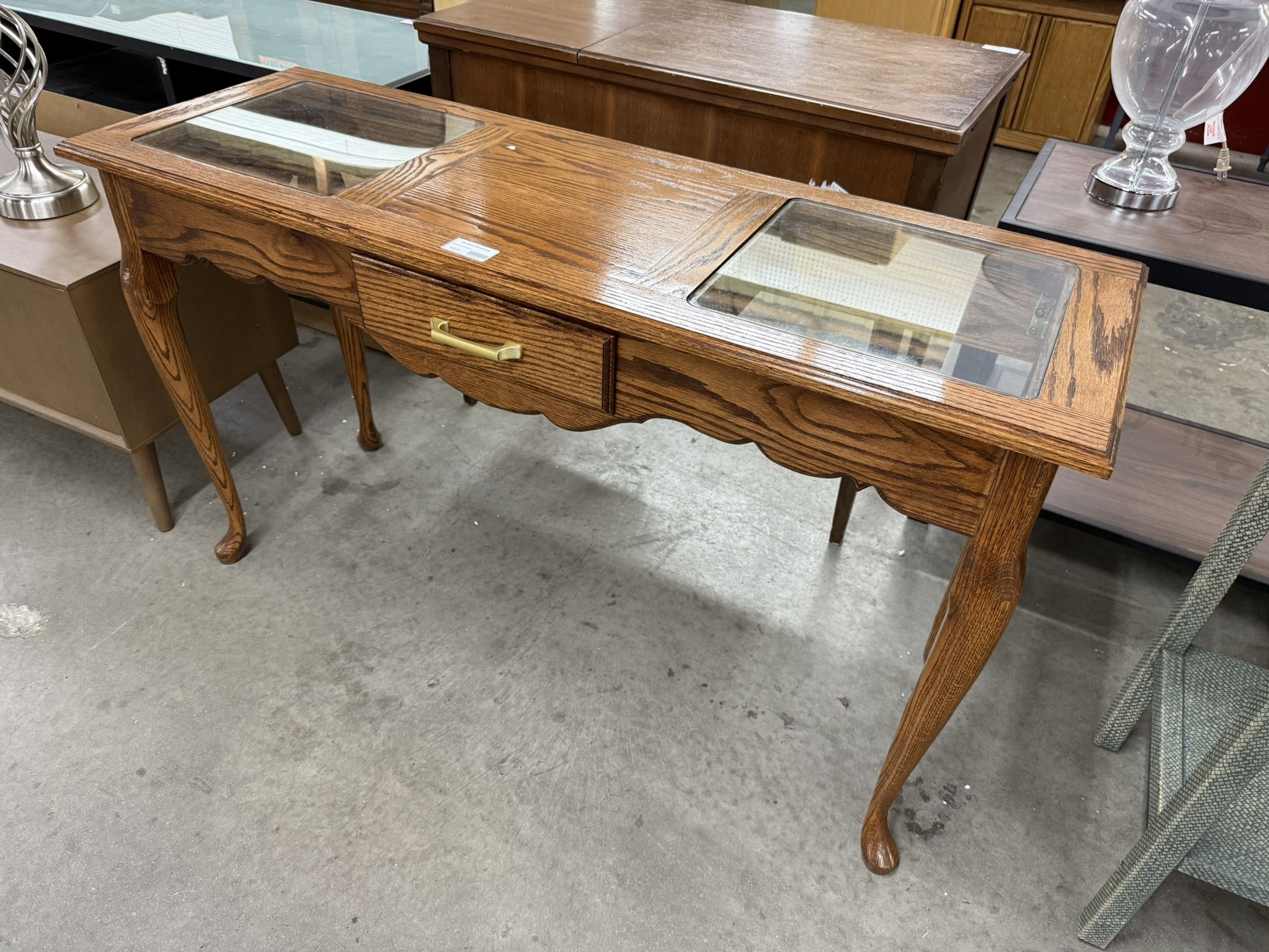 Wood With Glass Sofa Table