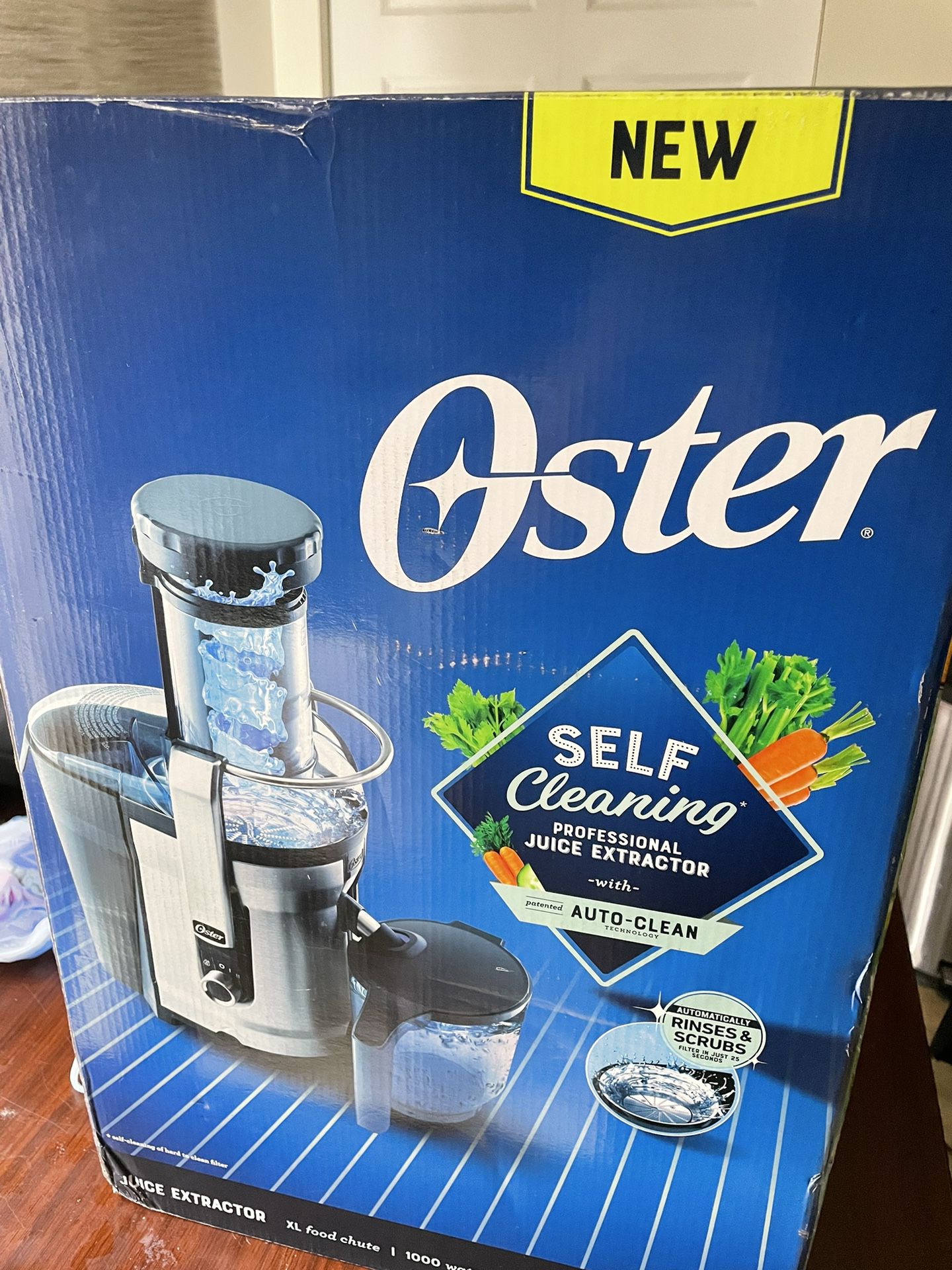 Or Best Offer Oster 1000-Watt 40 oz. Black/Silver Self-Cleaning Professional Juice Extractor with Auto-Clean Technology and XL Capacity