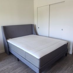 Queen Bed frame and IKEA mattress 