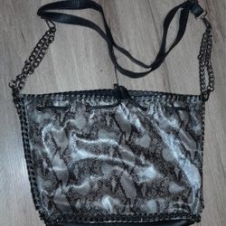 Snake Skin print and Chain Purse