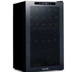 NewAir Shadow Series Wine Cooler Refrigerator 33 Bottle Dual Zones, Freestanding Mirrored Wine Fridge with Double-Layer Glass