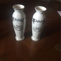 Lefton Vintage 25th Anniversary Bud Vase