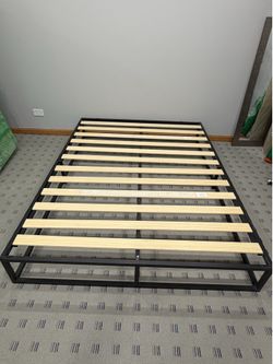Full size Platform bed frame metal and wood