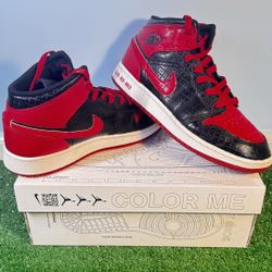 Air Jordan 1 Mid SS GS 'Black + Red = Bred'
