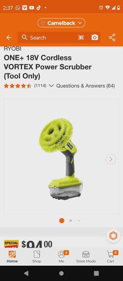 New Ryobi 18v cordless vortex power scrubber (TOOL ONLY)