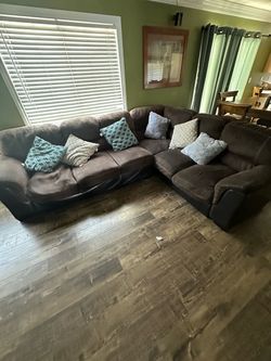 Brown Microfiber Sectional Sofa