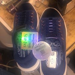 SNOOP DOGG BLUE VELEVET SHOES NEVER WARN 