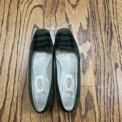 Green Suede Talbots Flats, Size 6 Narrow