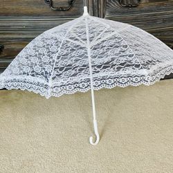 White Lace Parasol Umbrella